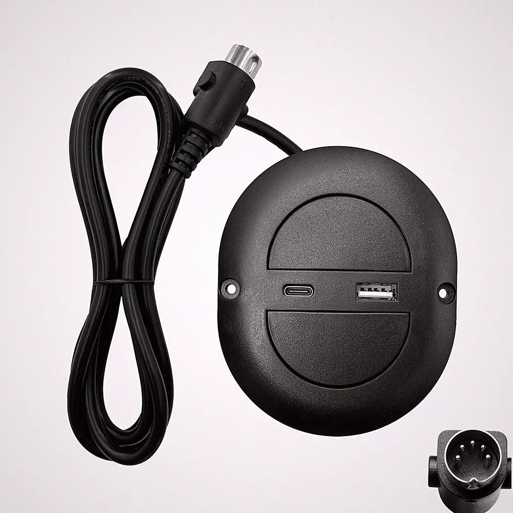 2 Button 5 Pin Power Recliner Sofa Switch Hand Control Controller with USB A...