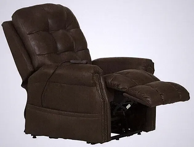 Catnapper Ramsey Power Lift Lay Flat Recliner w/Heat & Massage-Sable