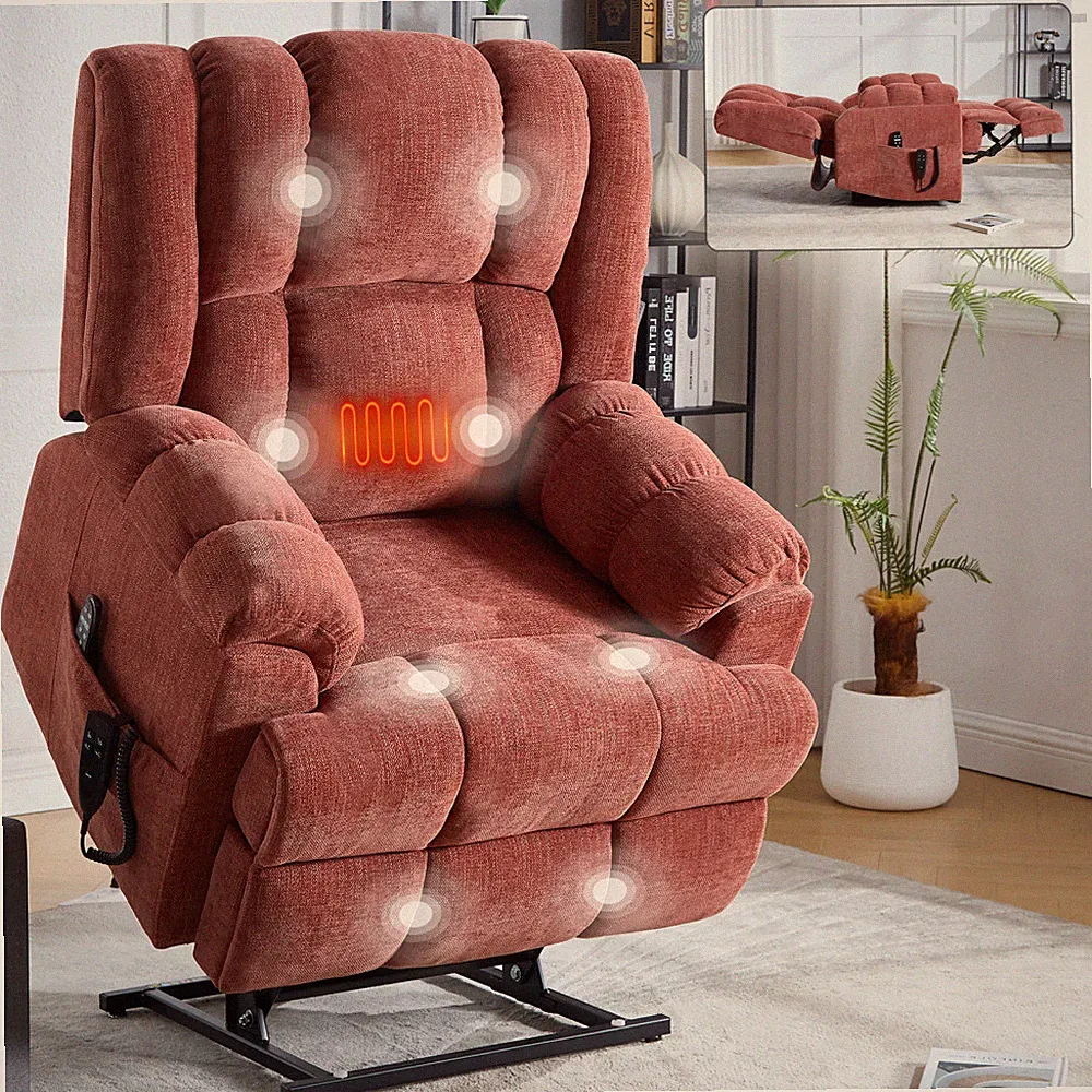 Dual Motor Heat Massage Infinite Position Up to Electric Power Lift Recliners