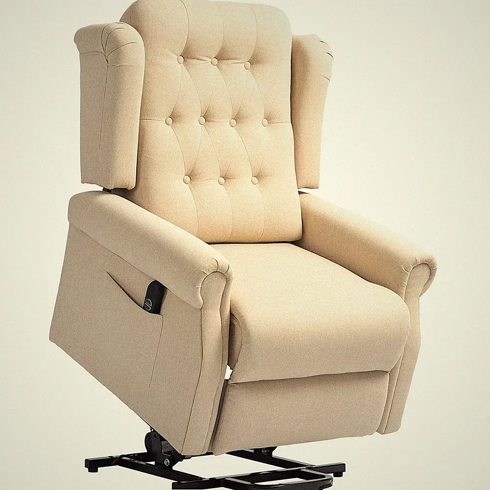 Power Lift Recliner Chair, Wingback Button Tufted Electric Lift Chair for Elderl