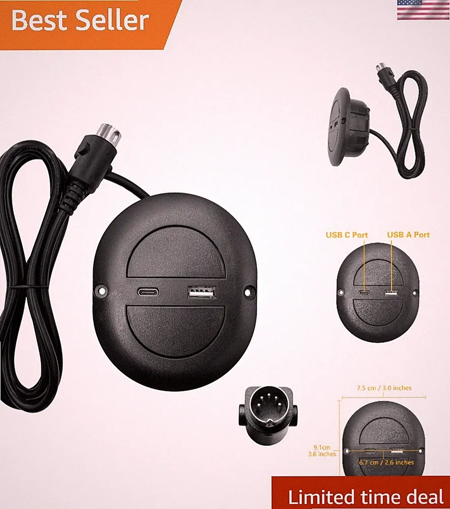 Universal 2 Button Electric Recliner Switch with USB A/C Ports - Easy Install